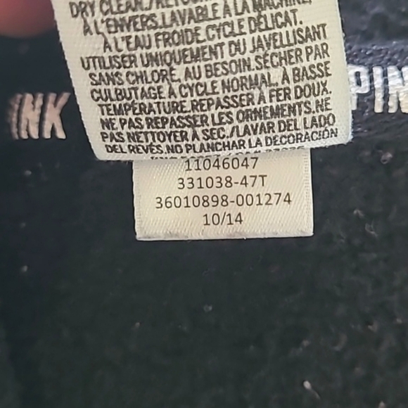 2014 RARE Victoria's Secret PINK Palm Tree Sequin Logo Spellout Hoodie Size XS - Picture 17 of 17